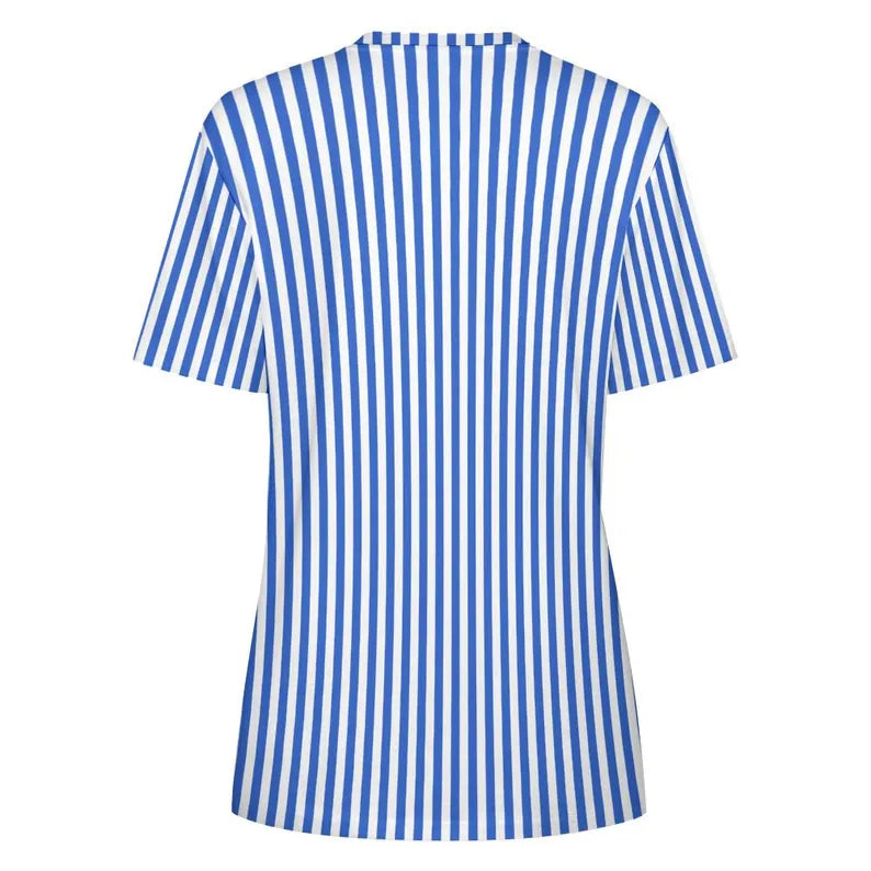 Biało-niebieska koszulka w paski